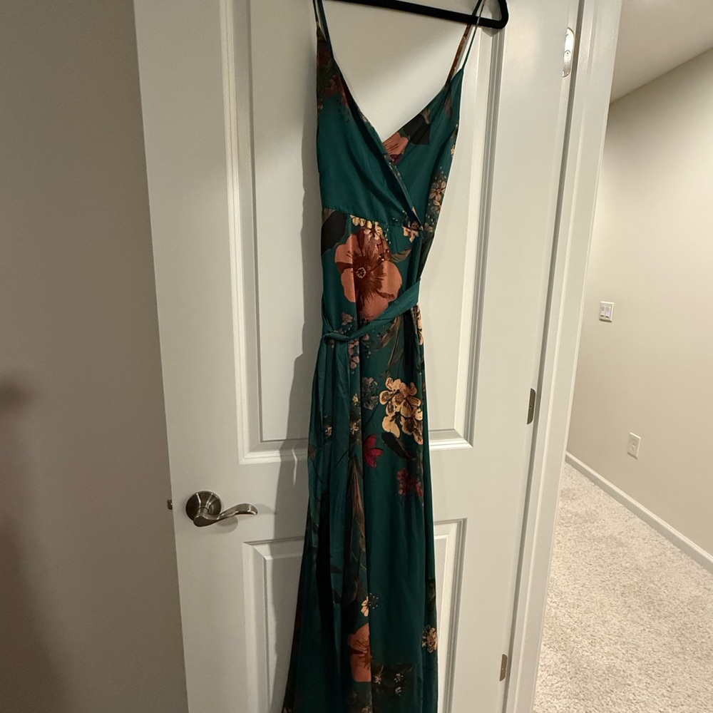 Baltic Born Teal Floral Maxi Dress